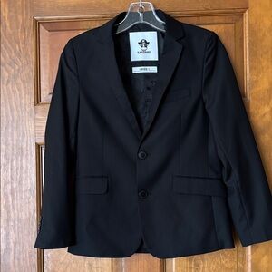 Boy's Size 12 Slim fit Black Suit Jacket and Vest combo by Black n Bianco.